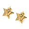 304 Stainless Steel Stud Earring Findings, Star, Real 18K Gold Plated, 16x17mm, Hole: 1mm, Pin: 0.8mm
