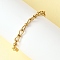304 Stainless Steel Infinity Link Chains Bracelets for Women, with Toggle Clasps, Real 18K Gold Plated, 7-1/2 inch(19cm)