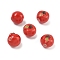 Handmade Porcelain Beads, Apple, Bright Glazed Porcelain, Red, 12.5~13x11.5~12x11.5mm, Hole: 2mm