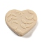 Silicone Focal Beads, Heart, BurlyWood, 21x25x8.5mm, Hole: 2mm