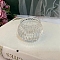 Transparent Glass Candle Holder, Rondelle, Clear, 7x5cm
