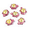 Handmade Porcelain Beads, Tortoise, Famille Rose Porcelain, Champagne Yellow, 19~20.5x14~14.5x9~9.5mm, Hole: 1.6~2mm