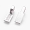 Tibetan Style Alloy Glue-on Flat Pad Bails, Rectangle, Cadmium Free & Nickel Free & Lead Free, Silver, 26x8x1mm, Hole: 8x5mm, about 572pcs/1000g