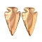 Electroplated Synthetic Non-Magnetic Hematite Pendants, Arrowhead Charms, Copper Plated, 45x24x8mm, Hole: 1.2mm