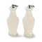 Opalite 3D Pendants, Vase Shape Charms with Platinum Tone Brass Snap on Bails, 43x16mm, Hole: 6x4mm