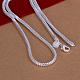 Popular Silver Color Plated Brass Snake Chain Necklaces For Men NJEW-BB12734-24-1