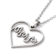 Hollow Heart 304 Stainless Steel Pendant Necklaces NJEW-C033-01B-P-1