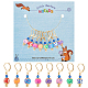 NBEADS 8 Pcs Round with Flower Stitch Markers HJEW-NB0001-38-1