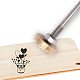 OLYCRAFT Wood Leather Branding Iron 3cm Branding Iron Stamp Custom Logo BBQ Heat Stamp with Brass Head and Wood Handle for Woodworking and Handcrafted Design - Potted Heart AJEW-WH0113-15-119-1