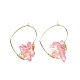 Electroplated Natural Quartz Wire Wrapped Earrings for Girl Women EJEW-JE04646-01-3