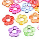 Прозрачные акриловые бусины, цветок, разноцветные, 18x19x4 мм, отверстие : 1.2 мм, внутренний диаметр: 6 мм, Около 690 шт / 500 г