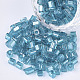 6/0 ガラスシードビーズ  透明色光沢  角穴  キューブ  スチールブルー  6/0  3~5x3~4x3~4mm  穴：1.2~1.4mm  約4500個/袋 SEED-S027-05B-13-1