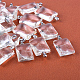 Rectangle Alloy Glass Pendants GLAA-Q047-18x25-02P-1