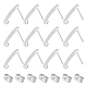 UNICRAFTALE About 80 Pcs Rectangle Bar Stud Earring 304 Stainless Steel Stud Earring Findings with Loops and Ear Nut Earring Stud Hypoallergenic Post Earring for DIY Earrings Craft Making Supplies STAS-UN0044-98-1