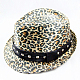 Punk Leopard Print Cloth Rivet Caps AJEW-O018-03-2