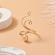Anelli per polsini da donna con perle d'acqua dolce naturali avvolte in filo di rame RJEW-JR00553-01-2