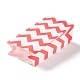 長方形のクラフト紙袋  ハンドルなし  ギフトバッグ  波の模様  レッド  9.1x5.8x17.9cm CARB-K002-04A-06-2