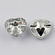 1-Hoyo Taiwán acrílico diamante de imitación botones del corazón BUTT-F017-13mm-02-2