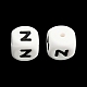 20Pcs White Cube Letter Silicone Beads 12x12x12mm Square Dice Alphabet Beads with 2mm Hole Spacer Loose Letter Beads for Bracelet Necklace Jewelry Making JX432Z-2