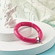 Gros bracelet extensible en perles de tube acrylique BJEW-JB07316-4