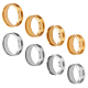 Unicraftale 8pcs 8 estilo 201 configuraciones de anillo de dedo ranurado de acero inoxidable MAK-UN0001-37-1