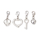 Decoraciones colgantes de plástico ccb con forma de corazón y llave para el día de San Valentín HJEW-JM01445-1