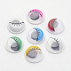Meneo ojos saltones de plástico botones de accesorios de diy de la artesanía de álbum de recortes de juguete con parche de la etiqueta en la parte posterior KY-S003B-10mm-M-1