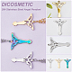 DICOSMETIC 24Pcs 3 Colors Small Angel Charms Angel with Little Heart Charms Hollow Angel Fairy Pendants Golden and Rainbow Color Stainless Steel Pendants for Jewelry Making STAS-DC0012-32-3
