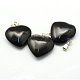 Herz natürliche schwarze Stein-Anhänger G-Q438-18-2
