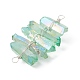 4 Stück 4 Farben gefärbter natürlicher Quarzkristall mit Kupferdraht umwickelter Verbindungsanhänger PALLOY-TA00107-4