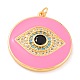 Real 18K Gold Plated Brass Micro Pave Cubic Zirconia Pendants ZIRC-L100-084G-04-2