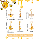 SUNNYCLUE 1 Box 40Pcs 2 Styles Bees Stitch Marker Bee Charms Bulk Honey Bee Charm Removable Lobster Clasp Locking Stitch Markers for Knitting Weaving Sewing Accessories Women Adults DIY Crafting HJEW-SC0001-21-2