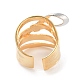 Латунное широкое открытое кольцо-манжета с бантом для женщин RJEW-C102-22GP-3
