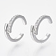 Brass Micro Pave Clear Cubic Zirconia Cuff Earrings EJEW-S201-199B-NF-3