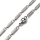 201 Stainless Steel Bar Link Chain Necklaces for Men Women NJEW-G112-07D-P-3