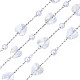 Corazón de vidrio y cadenas de cuentas de perlas de plástico abs CHS-N003-06B-3