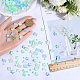 GORGECRAFT 6 Styles 350PCS Gradient Color Glass Mosaic Tiles Iridescent Crystal Bright Rainbow Small Square Star Mosaic Pieces Aquamarine Sparkle Iridized Stained Glitter for Adults Crafts 0.4x0.4