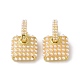 Boucles d'oreilles pendantes carrées en perles d'imitation en plastique EJEW-M215-03G-2