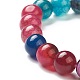 Natural Agate Beaded Stretch Bracelets BJEW-A117-C-05-3