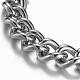 304 Stainless Steel Curb Chain Bracelets BJEW-G511-08P-2