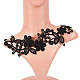 Schluchthandwerk 2 Paar Spitzenapplikation Blumenstickerei Patch schwarze Spitzenborte Kragen für DIY dekoriert Handwerk Nähkostüm (11x2.7~3in) DIY-GF0001-69-4