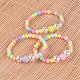 Rondes acryliques opaques bracelets de perles extensibles pour enfants BJEW-JB02306-1