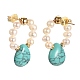 Boucles d'oreilles en perles de pierres précieuses naturelles et synthétiques pour femmes EJEW-JE04627-5