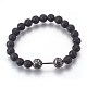 Bracelets de perles de pierre de lave naturelle BJEW-E353-05-2