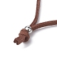 Catene a maglie con barra in ottone sacchetto macramè porta pietra vuoto per realizzare collane con ciondolo NJEW-JN04488-02-6