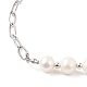 Collier pendentif coeur zircon cubique clair avec perle naturelle perlée NJEW-TA00048-7