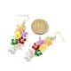 Fleur en perles acryliques avec boucles d'oreilles pendantes en perles d'imitation EJEW-MZ00061-4