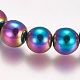 Bracelet extensible perlé en hématite synthétique non magnétique électroplaqué BJEW-P215-01-10mm-2