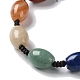 Bracelets ovales en perles tressées avec pierres précieuses naturelles mélangées BJEW-H239-05-2