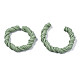 Polymer Clay Twist Rope Open Ring CLAY-N010-031-04-2